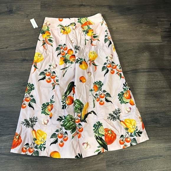NWT! Maeve Anthropologie Garden Vegetable High-Rise Printed Crop Wide-Leg Pant🚦🐾 - Picture 6 of 8